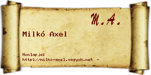 Milkó Axel névjegykártya