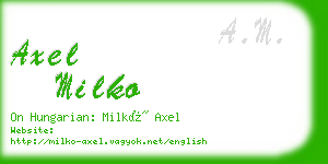 axel milko business card